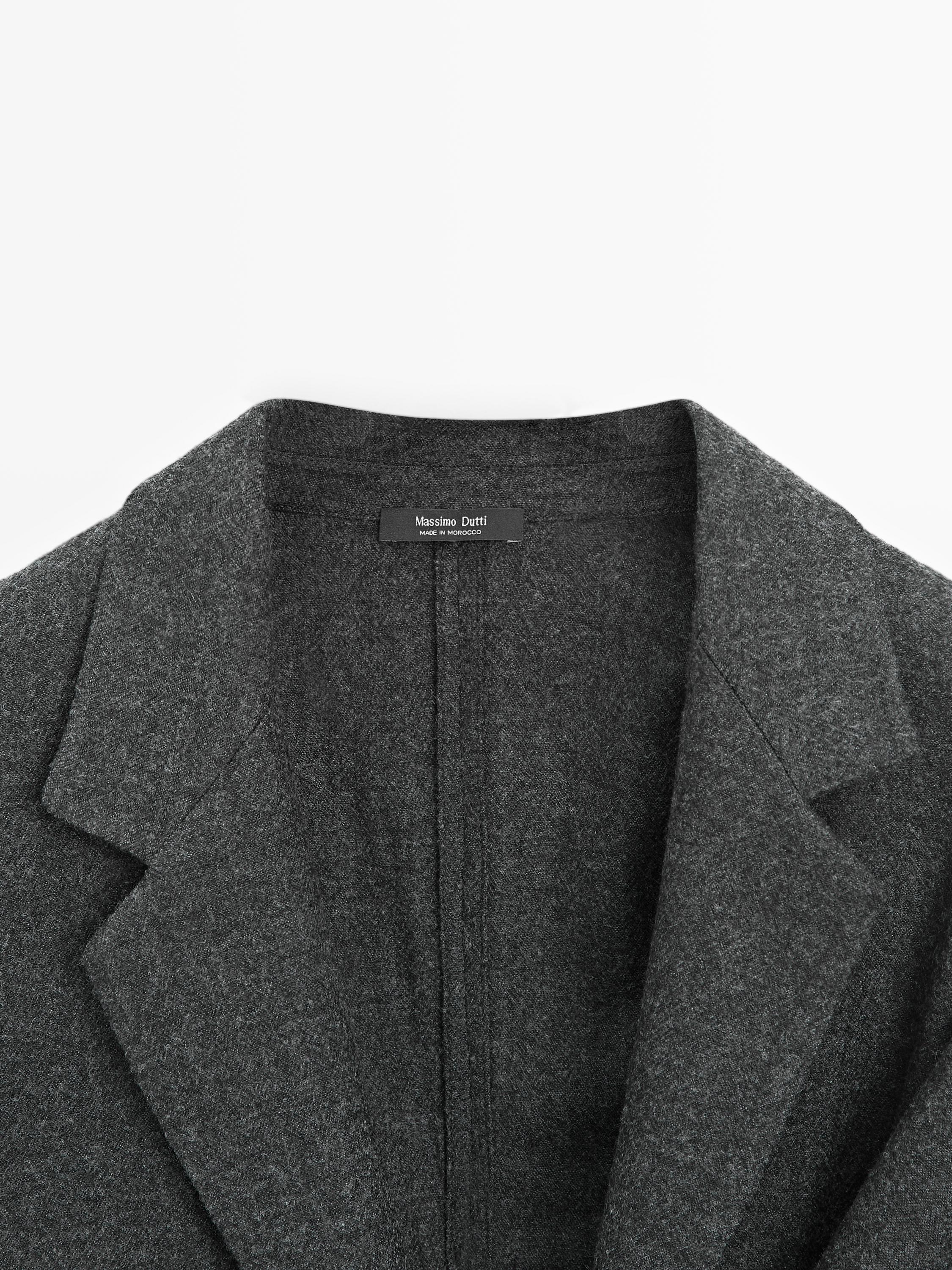 Textured 100% wool overshirt